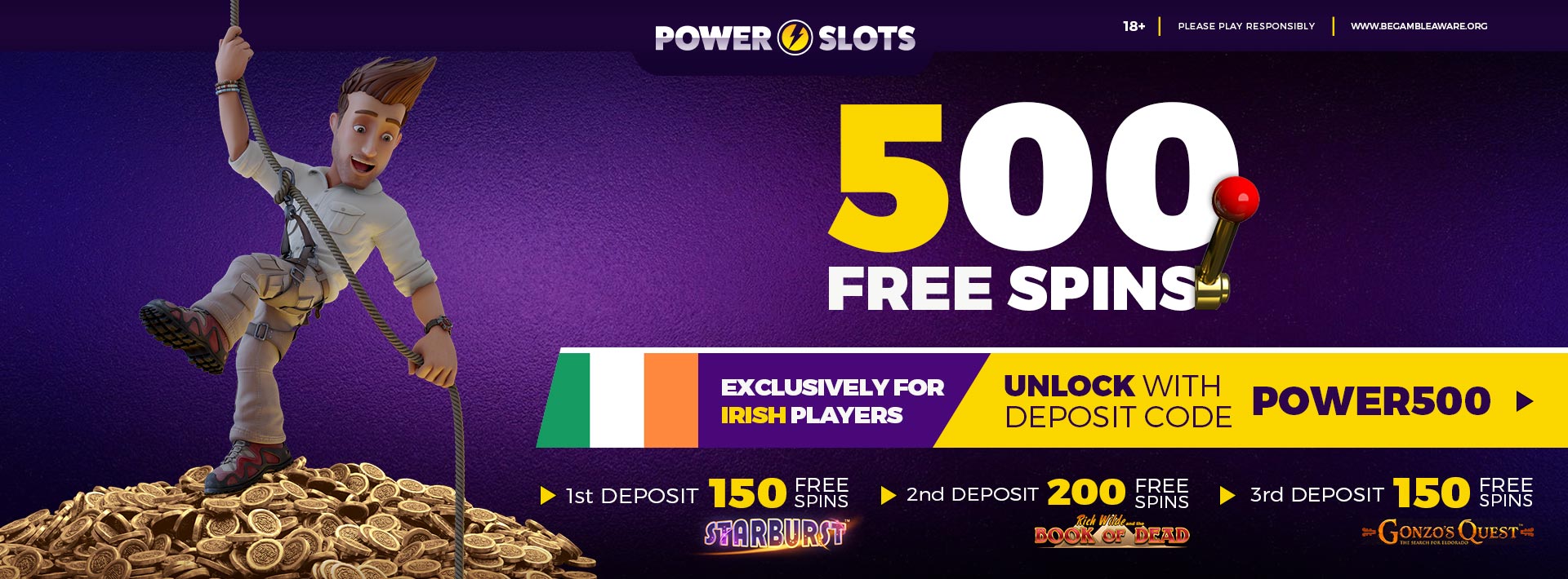 500 FREE SPINS | Power Slots Casino